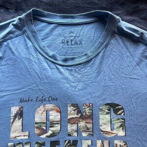 Tommy Bahama One Long Weekend Tee T-Shirt Size L Light Blue